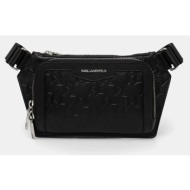 δερμάτινο φακελάκι karl lagerfeld k/loom χρώμα: μαύρο, a1m30004 100% φυσικό δέρμα