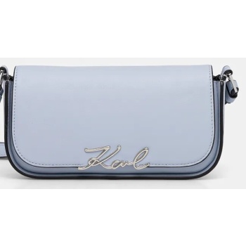 δερμάτινη τσάντα karl lagerfeld χρώμα μπλε, a1w30039 100%