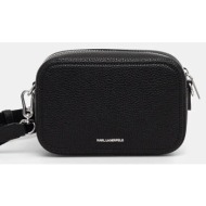 τσάντα karl lagerfeld χρώμα: μαύρο, a1w30494 58% ανακυκλωμένη πολυουρεθάνη, 42% poliuretan