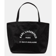τσάντα karl lagerfeld χρώμα: μαύρο, a1w50006 60% ανακυκλωμένο βαμβάκι, 40% βαμβάκι