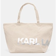 τσάντα karl lagerfeld χρώμα: μαύρο, a1w50060 60% ανακυκλωμένο βαμβάκι, 40% βαμβάκι