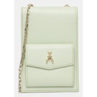 δερμάτινη τσάντα patrizia pepe χρώμα: πράσινο, 2q0007 l061 100% φυσικό δέρμα