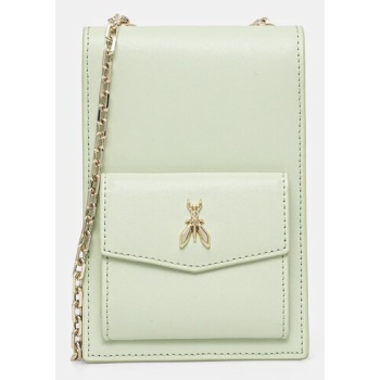 δερμάτινη τσάντα patrizia pepe χρώμα πράσινο, 2q0007 l061