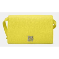 πορτοφόλι dkny χρώμα: κίτρινο, r445ah95 100% poliuretan