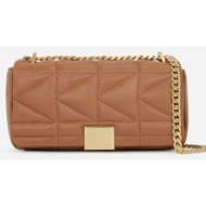 τσάντα karl lagerfeld χρώμα: καφέ, a1w30435 κύριο υλικό: 56% δέρμα πρόβατου, 26% πολυεστέρας, 18% πο