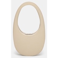 δερμάτινη τσάντα coperni swipe bag χρώμα: μπεζ, copba01405 100% calfskin