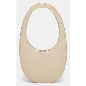 δερμάτινη τσάντα coperni swipe bag χρώμα μπεζ, copba01405