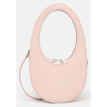 τσάντα coperni gloss crossbody mini swipe bag χρώμα ροζ