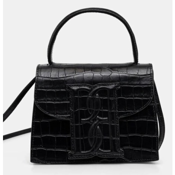 δερμάτινη τσάντα by malene birger ramil χρώμα μαύρο