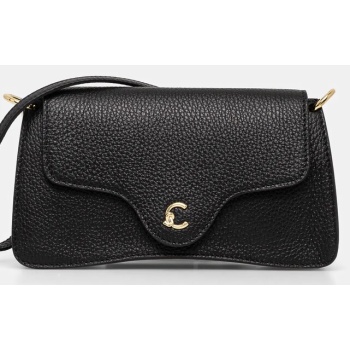 δερμάτινη τσάντα coccinelle χρώμα μαύρο, e5 ssl 27 01 01