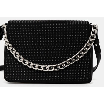 τσάντα dkny χρώμα μαύρο, r44emi05 κύριο υλικό 100%