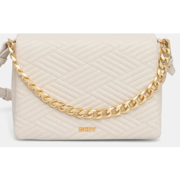 δερμάτινη τσάντα dkny χρώμα μπεζ, r44eki05 κύριο υλικό