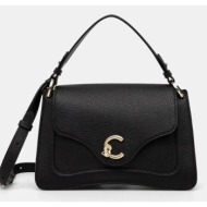 δερμάτινη τσάντα coccinelle χρώμα: μαύρο, e1 ssl 18 01 01 φυσικό δέρμα