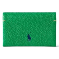 δερμάτινο πορτοφόλι polo ralph lauren γυναικείο, χρώμα: πράσινο, 427949873 100% δέρμα βοοειδών