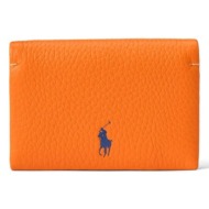 δερμάτινο πορτοφόλι polo ralph lauren γυναικείο, χρώμα: πορτοκαλί, 427949873 100% δέρμα βοοειδών