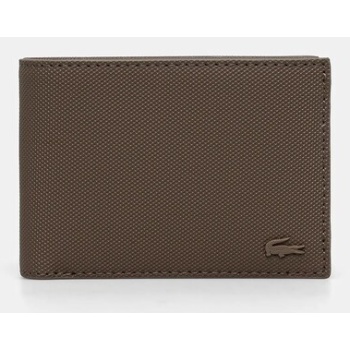 πορτοφόλι lacoste χρώμα μπεζ, nh4419hc 100% poliuretan