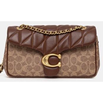 τσάντα coach tabby χρώμα καφέ, cy815 συνθετικό ύφασμα