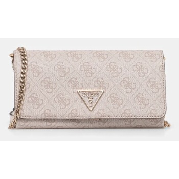 τσάντα guess noelle χρώμα γκρι, hwbd78 79750 κύριο υλικό