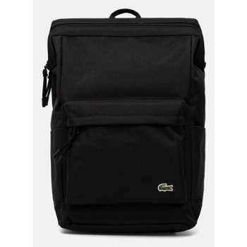 σακίδιο πλάτης lacoste χρώμα μαύρο, nu4598ne 100%