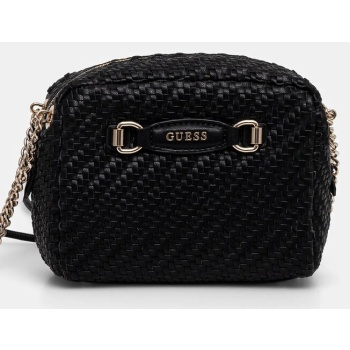 τσάντα guess francy χρώμα μαύρο, hwwg95 30140 κύριο υλικό