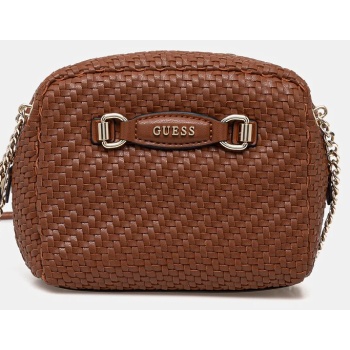 τσάντα guess francy χρώμα καφέ, hwwg95 30140 κύριο υλικό