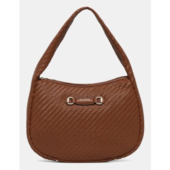 τσάντα guess francy χρώμα καφέ, hwwg95 30020 κύριο υλικό