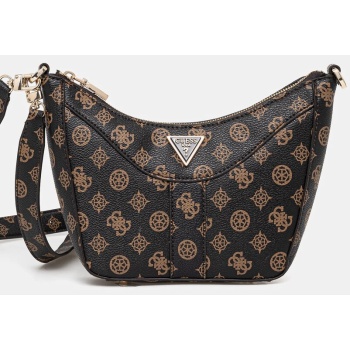 τσάντα guess dorys χρώμα καφέ, hwpm95 21170 κύριο υλικό