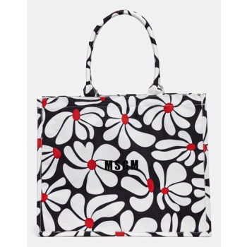 τσάντα msgm χρώμα μαύρο, 3841mdz75.868 κύριο υλικό 100%