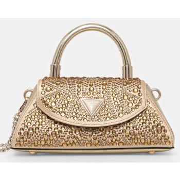 τσάντα guess beauvoir χρώμα χρυσαφί, hwxg95 28780 κύριο