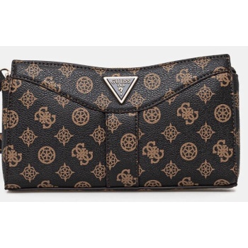 τσάντα guess dorys χρώμα καφέ, hwpm95 21120 κύριο υλικό