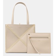 τσάντα nanushka theorigamitote χρώμα: μπεζ, nw23crbg00871 κύριο υλικό: 100% πολυεστέρας
κάλυμμα: 100