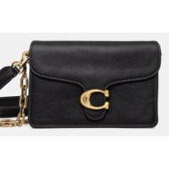 δερμάτινη τσάντα coach tabby χρώμα: μαύρο, cy919 φυσικό δέρμα