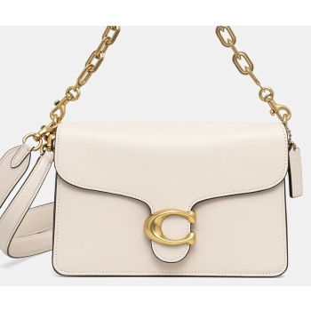 δερμάτινη τσάντα coach tabby χρώμα μπεζ, cy919 φυσικό δέρμα