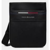 σακίδιο tommy hilfiger χρώμα: μαύρο, am0am13197 100% πολυουρεθάνη