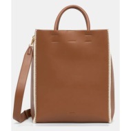 τσάντα nanushka compasstote χρώμα: καφέ, nu24crbg00276 υλικό 4: 50% πολυαμίδιο, 50% poliuretan
υλικό