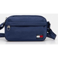 τσάντα tommy jeans χρώμα: μπλε, aw0aw17286 100% ανακυκλωμένος πολυεστέρας