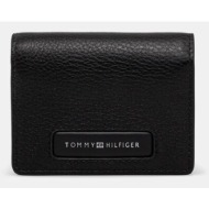 δερμάτινο πορτοφόλι tommy hilfiger ανδρικό, χρώμα: μαύρο, am0am13254 φυσικό δέρμα
