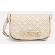 τσάντα love moschino χρώμα: μπεζ, jc4139pp1 100% poliuretan