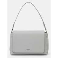 τσάντα calvin klein χρώμα: γκρι, k60k613181 100% poliuretan