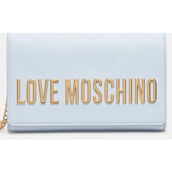 τσάντα love moschino χρώμα μπλε, jc4103pp1 100% poliuretan
