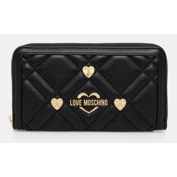 πορτοφόλι love moschino χρώμα μαύρο, jc5654pp1 100% pu 
