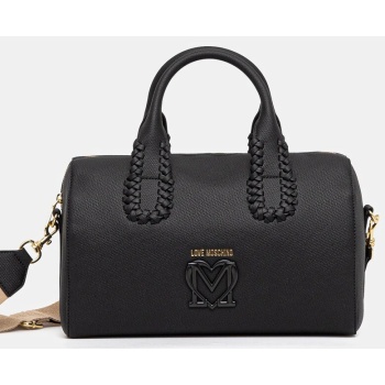 τσάντα love moschino χρώμα μαύρο, jc4127pp1 100% poliuretan