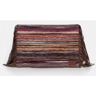 τσάντα missoni clutch fringes χρώμα: καφέ, mi10064f κύριο υλικό: 60% υφαντικό υλικό, 40% δέρμα αρνιο