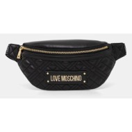 τσάντα φάκελος love moschino χρώμα: μαύρο, jc4003pp1 100% poliuretan