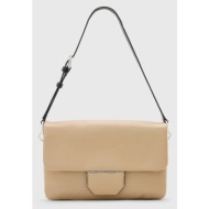 δερμάτινη τσάντα allsaints ondine χρώμα: μπεζ, w094xc κύριο υλικό: 100% δέρμα βοοειδών
φόδρα: 64% πο