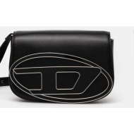 δερμάτινη τσάντα diesel 1dr 1dr m shoulder bag χρώμα: μαύρο, x09568.pr818 100% φυσικό δέρμα