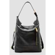 δερμάτινη τσάντα allsaints alba χρώμα: μαύρο, w246xc κύριο υλικό: 100% δέρμα βοοειδών
φόδρα: 100% πο