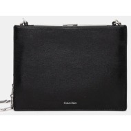 τσάντα calvin klein χρώμα: μαύρο, k60k612794 100% poliuretan