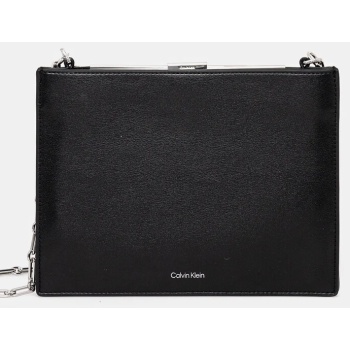 τσάντα calvin klein χρώμα μαύρο, k60k612794 100% poliuretan
