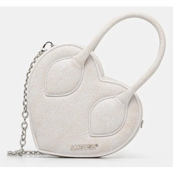 τσάντα ambush crackle heart top handle bag χρώμα γκρι